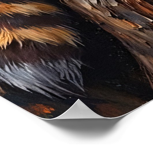 Shadowed Ascent: wasbeer in de schemerboom Poster (Hoek)