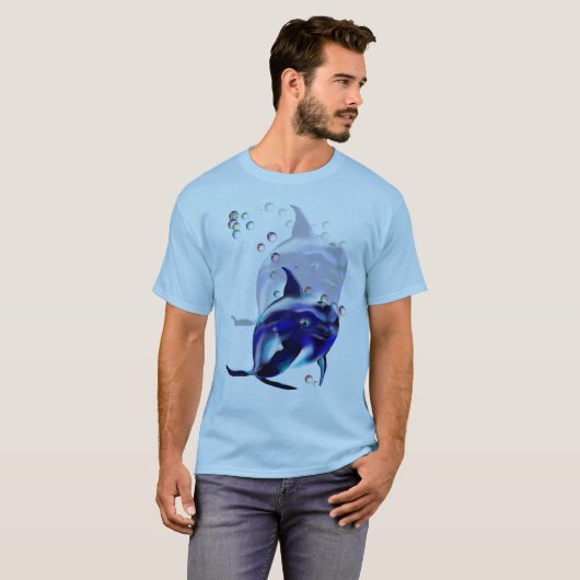 Shadowed Blue DolphinT-Shirt T-shirt (Voorkant volledig)