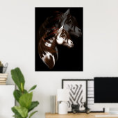 Shadowed Feathered Horse Poster (Thuiskantoor)