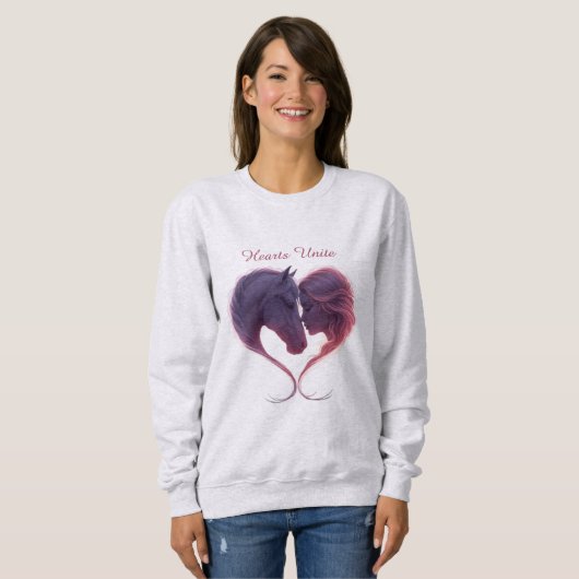 Shadowed Horse & Lady Heart Sweatshirt (Voorkant volledig)