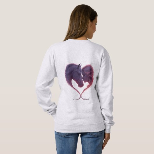 Shadowed Horse & Lady Heart Sweatshirt (Achterkant volledig)
