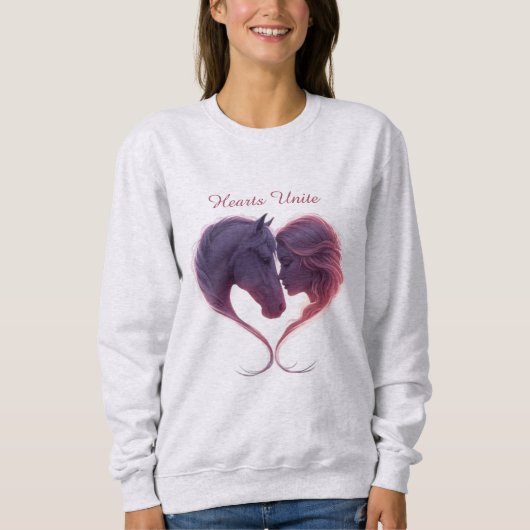 Shadowed Horse & Lady Heart Sweatshirt (Voorkant)