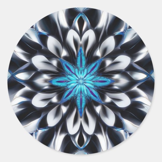 Shadowed Petals Floral Abstract Ronde Sticker (Voorkant)