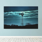 Shadowed Windmill- Dark Sky Photography Canvas (Insitu (Houten vloer))