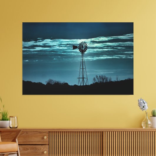 Shadowed Windmill- Dark Sky Photography Canvas (Insitu (Woonkamer))