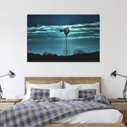 Shadowed Windmill- Dark Sky Photography Canvas Afdruk