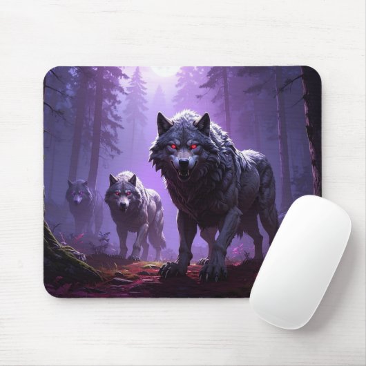 Shadowfang Pack – Midnight Wolves Fantasy Mousepad Muismat (Met muis)