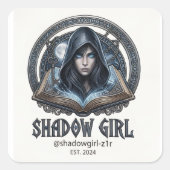 shadowgirl vierkante sticker (Voorkant)