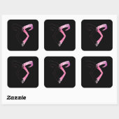 Shadowhunters rune - hakf silhouette (roze water) vierkante sticker (Vel)