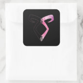 Shadowhunters rune - hakf silhouette (roze water) vierkante sticker (Tas)