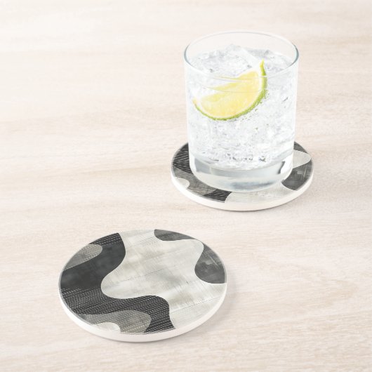 Shadowline Abstracte streep Zandsteen Onderzetter (Zijkant)