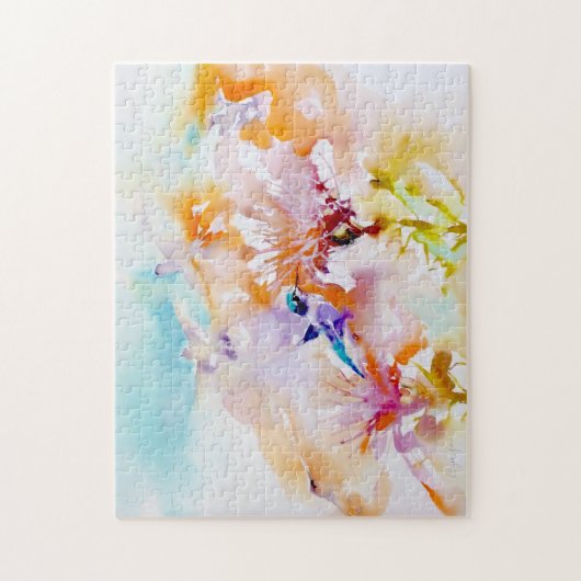 "Shadows in Pastels" Hummingbird Print Legpuzzel (Verticaal)