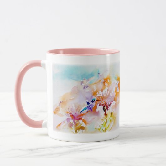 "Shadows in Pastels" Hummingbird Print Mok (Links)