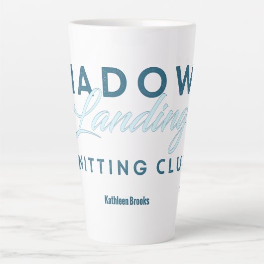 Shadows Landing Knitting Club Latte Mok (Voorkant)