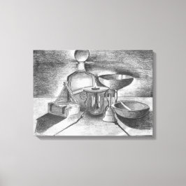 Shadows Pencil Tekening door Sara Motolanez Canvas Afdruk