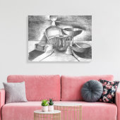 Shadows Pencil Tekening door Sara Motolanez Canvas Afdruk (Insitu (Woonkamer))