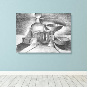 Shadows Pencil Tekening door Sara Motolanez Canvas Afdruk