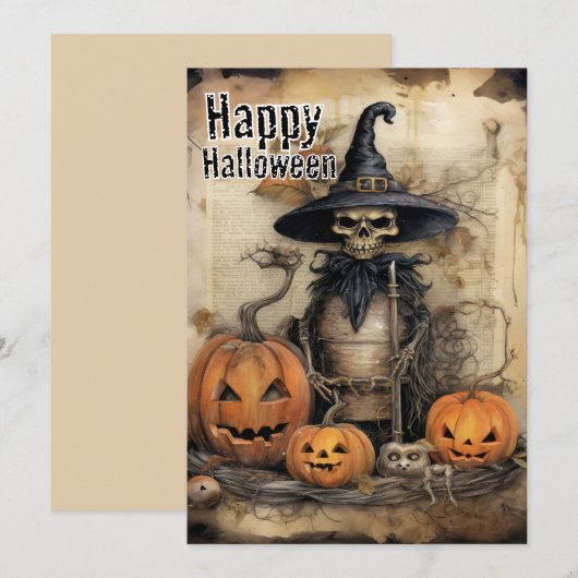 Shadows & Shrieks - Een Halloween-schreeuwscène Feestdagenkaart (Voorkant / Achterkant)