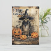 Shadows & Shrieks - Een Halloween-schreeuwscène Feestdagenkaart (Staand voorkant)