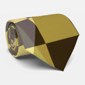 Shadows & Squares Plaid Golden Brown Patroon Stropdas (Opgerold)