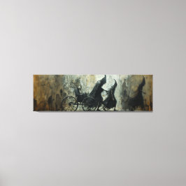 🌃🎨 Shadowy Carriage Ride 🐎 Canvas Afdruk