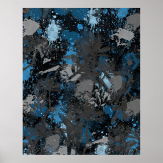 Shadowy Floral Poster