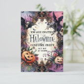 Shadowy Soiree: Halloweenuitnodiging op maat Kaart (Staand voorkant)