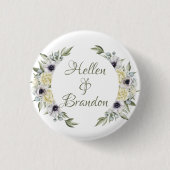 Shady-Chic Flowers Wreated Lijst Ronde Button 3,2 Cm (Voorkant)