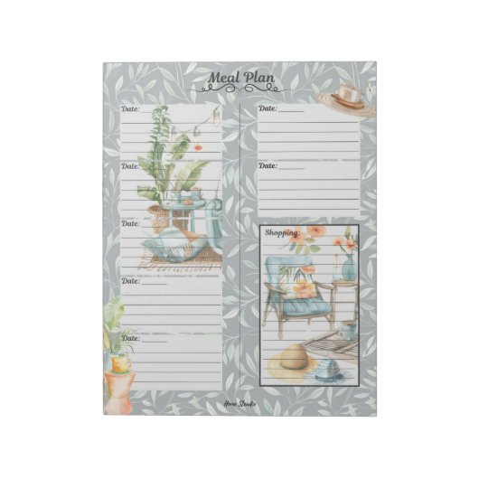 Shady Lady 7-daagse maaltijdplanner Notitieblok (Linkerzijde)