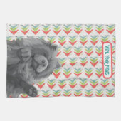 SHADY LADY -blue chow  - ArtMuse Kitchen Towels  Theedoek (Horizontaal)