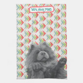 SHADY LADY -blue chow  - ArtMuse Kitchen Towels  Theedoek (Verticaal)