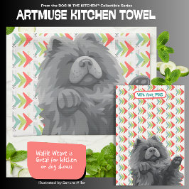 SHADY LADY -blue chow  - ArtMuse Kitchen Towels  Theedoek