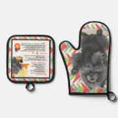 SHADY LADY -CHOW DOG Oven Mitt & Pot Holder Ovenwant & Pannenlap Set (Voorkant)