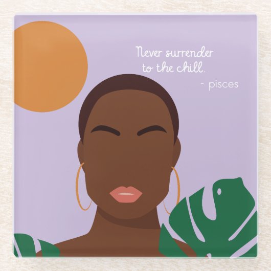 Shady Pisces Quotes Glazen Onderzetter (Voorkant)