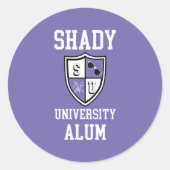 Shady University Alum gossip zonnebril periwinkle Ronde Sticker (Voorkant)