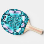 SHAE ~ MARSHMALLOWS ~ Roze Blauw Origineel Fractal Tafeltennisbatje (Zijkant)