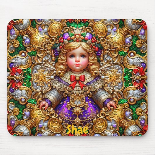 SHAE ~ Vintage kerstpop ~ Mousepad Muismat (Voorkant)