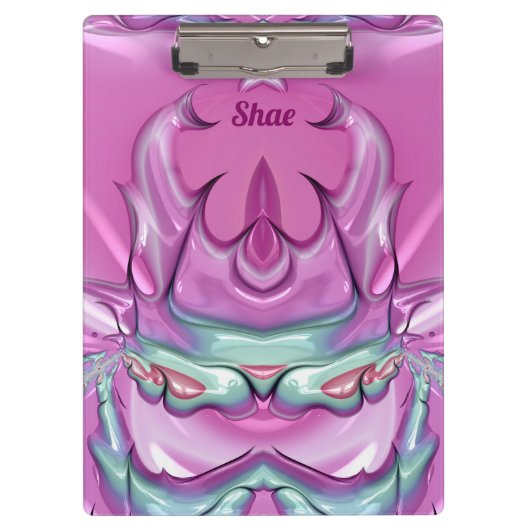 SHAE ~WOW! VREEMD! Roze Grijs Wit en Cerise Klembord (Voorkant)