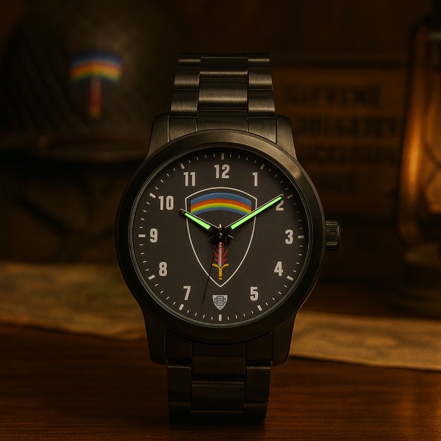 SHAEF Veteran Tribute Black Stainless Steel Horloge (SHAEF Tribute Black Stainless Steel Watch Mockup)