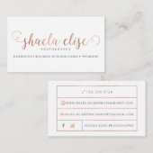 Shaela Davis fotografie Visitekaartje (Voorkant / Achterkant)