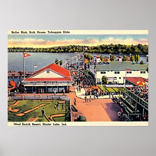Shafer Lake, Indiana Ideal Beach Resort Poster (Voorkant)