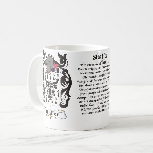 Shaffer Family Coat of Arms mok (Voorkant links)