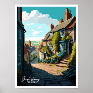 Shaftesbury Engeland Vintage Travel Illustratie Poster