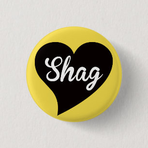 Shag Black Heart Bumblebee Ronde Button 3,2 Cm