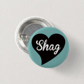Shag Black Heart Peacock Ronde Button 3,2 Cm (Voorkant /achterkant)
