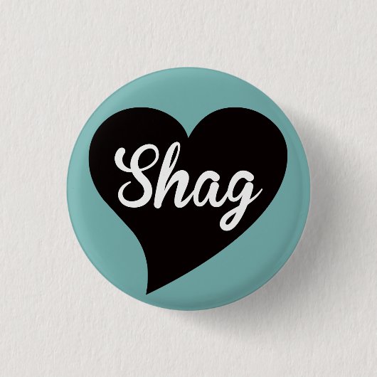 Shag Black Heart Peacock Ronde Button 3,2 Cm (Voorkant)