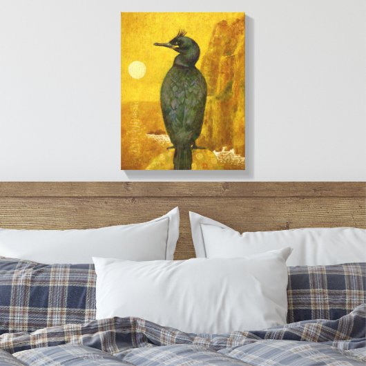Shag en gouden zeegezicht Canvas Print (Insitu (Slaapkamer))
