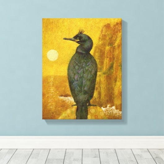 Shag en gouden zeegezicht Canvas Print (Insitu (Houten vloer))