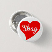 Shag Red Heart Ronde Button 3,2 Cm (Voorkant /achterkant)