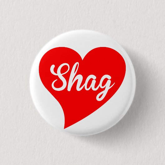 Shag Red Heart Ronde Button 3,2 Cm (Voorkant)